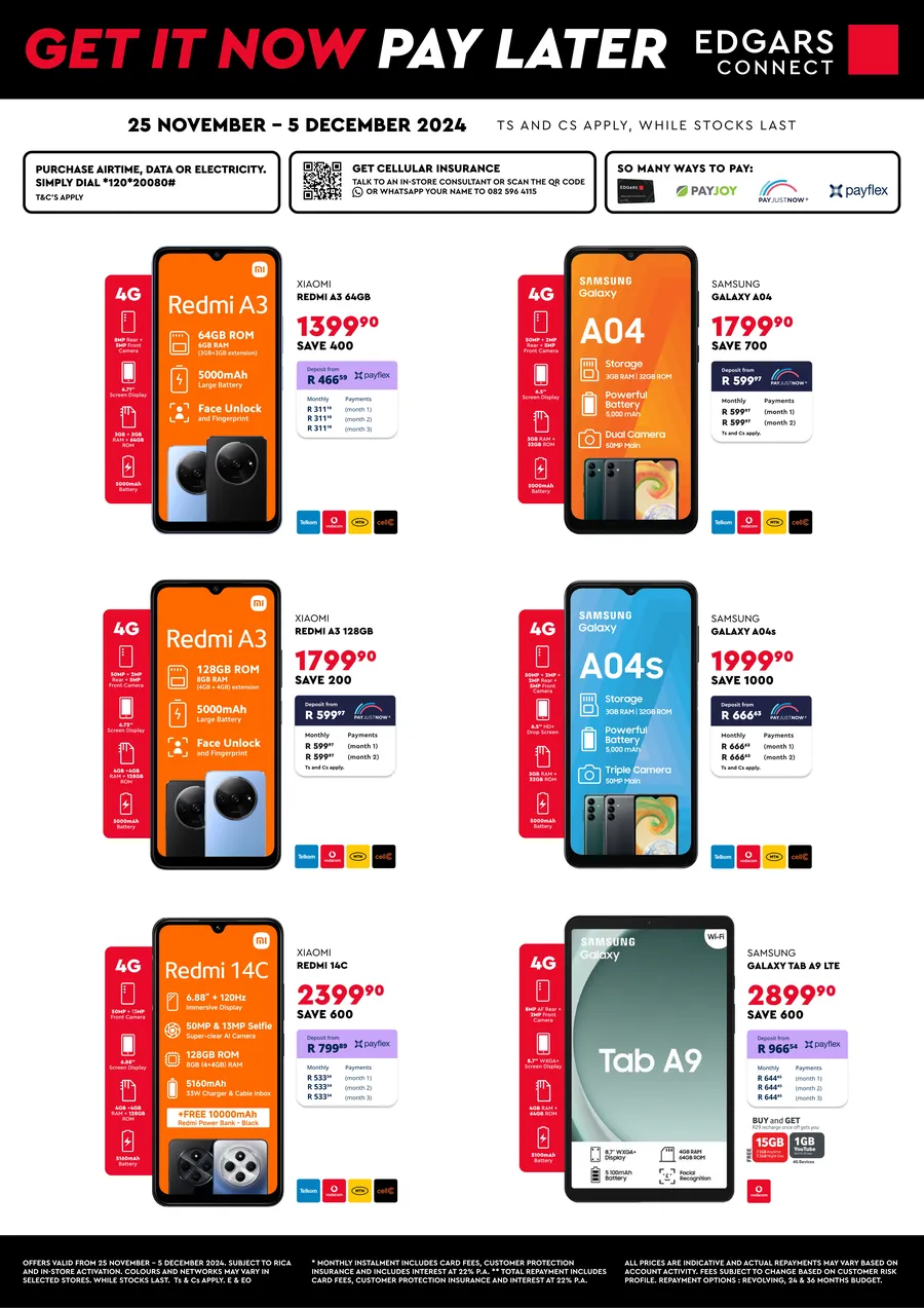 Edgars Connect Get It Now Pay Later (25 November 05 December 2024