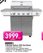 4 Burner Saturn 950 Gas Braai
