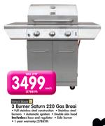 3 Burner Saturn 220 Gas Braai