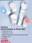 Carmen Facial Epilator & Brush Set-Per Set