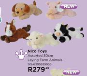 Nico toys Assorted 30cm Laying Farm Animals SIS-6305839956