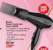 Carmen Ebony Power Comb Hair Dryer 2000W 225019