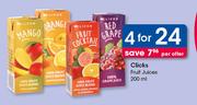 Clicks Fruit Juices-4 x 200ml
