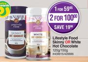 Lifestyle Food Skinny Or White Hot Chocolate-For 2 x 120g/150g