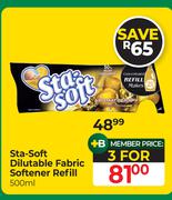 Sta-Soft Dilutable Fabric Softener Refill-For 3 x 500ml