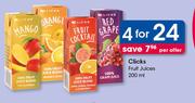Clicks Fruit Juices-4x200ml 