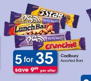 Cadbury Assorted Bars-For 5 Per Offer