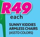 Gold Sun Sunny Kiddies Armless Chair In Assorted Colours-Each