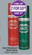 Brut Deodorant Body Spray Assorted-120ml