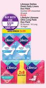Libresse Dailies Fresh Daily Liners Duo Pack+Lifestyle Libresse Ultra Long Pads Duo Pack-For Both