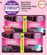 Maxi Thick DreamZzz Cotton Soft Pads Value Pack-Each