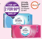 Lil-Lets Smartifit Tampon-For 2 x 32 Regular 32 Mini