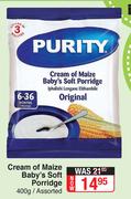 Purity Cream Of Maize Baby's Soft Porridge Assorted-400g