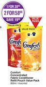 Comfort Concentrated Fabric Conditioner Refill Pouch Value Pack-80ml Each