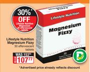 Lifestyle Nutrition Magnesium Fizzy-30 Effervescent Tablets