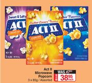 Act II Microwave Popcorn Assorted-3x85g Each