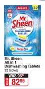 Mr. Sheen All In 1 Dishwashing Tablets-32 Tablets