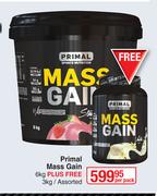Primal Mass Gain 6kg + Free 3kg Assorted-Per Pack