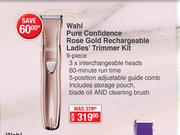 Wahl Pure Confidence Rose Gold Rechargeable Ladies Trimmer Kit 9 Piece