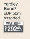 Yardley Bond ST EDP-50ml Each