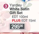 Yardley White Satin Gift Set EDT-100ml Plus EDT 15ml