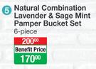 Nature's Nourishment Natural Combination Lavender & Sage Mint Pamper Bucket Set (6 Piece)