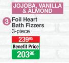 Baylis & Harding Jojoba, Vanilla & Almond Foil Heart Bath Fizzers (3 Piece)