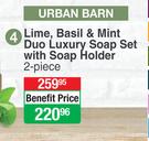 Baylis & Harding Urban Barn Lime,Basil & Mint Duo Luxury Soap Set With Soap Holder (2 Piece)