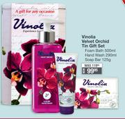 Vinolia Velvet Orchid Tin Gift Set