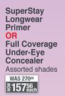 Maybelline Super Stay Longwear Primer Or Full Coverage Under Eye Concealer (Assorted Shades)-Each