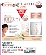 Futurelife Beauti Food Collagen Nutritional Shake Value Pack 28 x 55g Sachets-Per Pack 