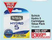 Schick Hydro 5 Cartridges Value Pack-10 Pack Per Pack