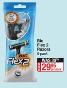 BIC Flex2 Razors-5 Pack Per Pack
