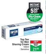 Top Ten For Men Shaving Cream (Sensitive)-100ml