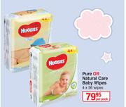 Huggies Pure Or Natural Care Baby Wipes 4 x 56 Wipes-Per Pack