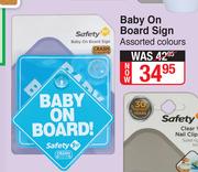 Safety Baby On Board Sign