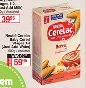 Nestle Cerelac Baby Cereal Stages 1-3 (Just Add Water) Assorted-500g