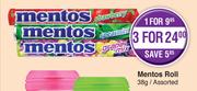 Mentos Roll Assorted-For 3 x 38g