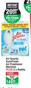 Air Scents Autofresh Air Freshener Machine + 2 x Refills-Per Pack