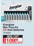 Energizer Max Plus AA Or AAA Batteries-10's Per Pack