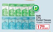 Softi 3 Ply Pocket Tissues Assorted-10's Per Pack