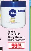 Nivea Q10+ Vitamin C Body Cream Assorted-400ml Each