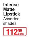 Yardley London Intense Matte Lipstick (Assorted Shades)-Each