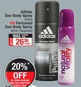 Adidas Deo Body Spray 150ml Or Perfumed Deo Body Spray 90ml (Assorted)-Each