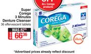 Super Corega 3 Minutes Denture Cleanser 36 Effervescent Tablets