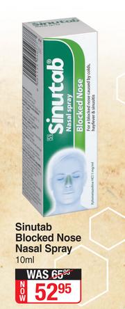 Special Sinutab Blocked Nose Nasal Spray 10ml m.guzzle .za
