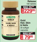 Dis-Chem Gold Hair, Skin & Nails-30 Softgel Capsules