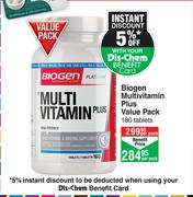 Biogen Multivitamin Plus Value Pack-180 Tablets Per Pack