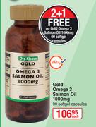 Gold Omega 3 Salmon Oil 1000mg-90 Softgel Capsules 