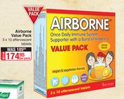 Airborne Value Pack 3 x 10 Effervescent Tablets-Per Pack